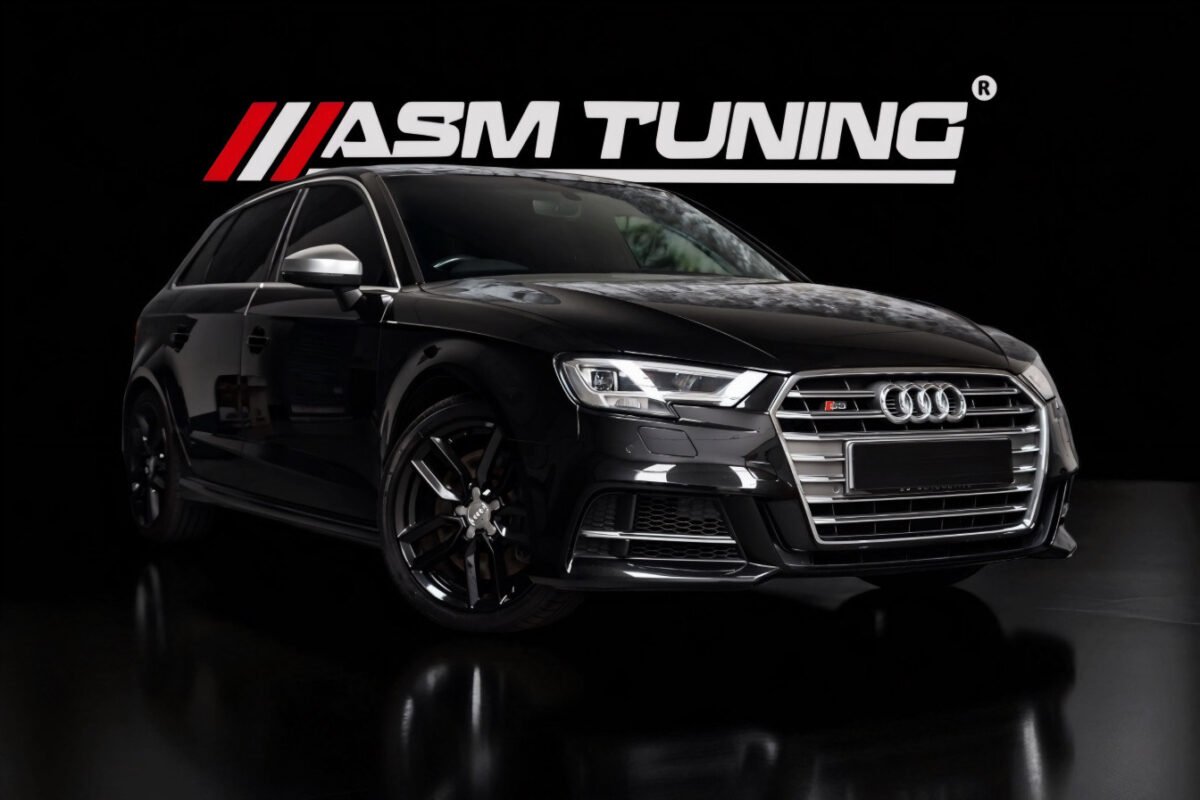 Audi A3/S3 8V echipat cu piese tuning din carbon real – splitter frontal, difuzor și eleron de la ASM Tuning