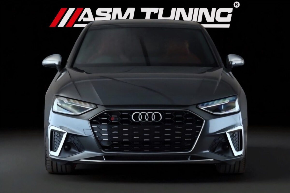 Audi S4 B9 echipat cu splitter, difuzor și eleron din carbon real – colecția completă ASM Tuning