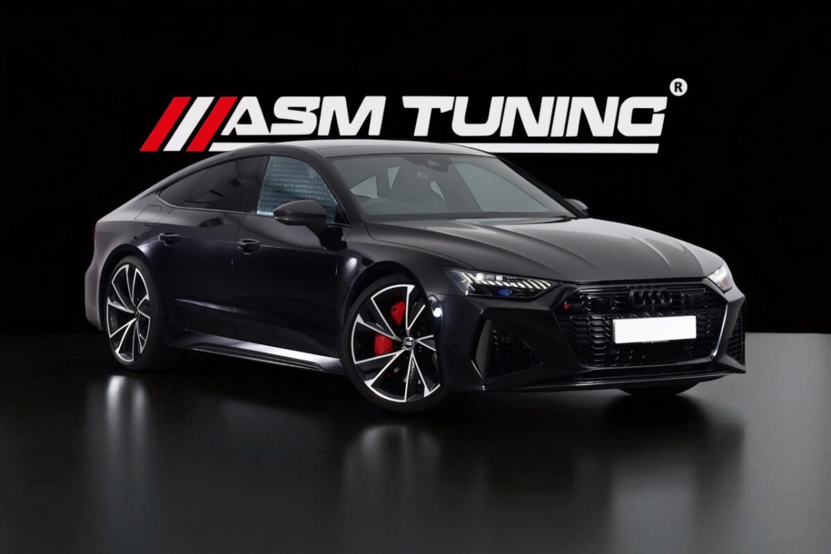 Audi RS7 C8 echipat cu piese carbon – splitter față, difuzor spate, eleron – colecția ASM Tuning