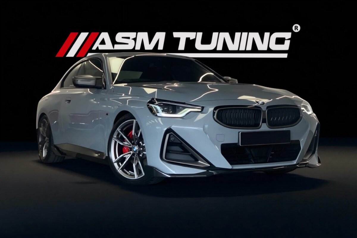 BMW Seria 2 G42 Coupe echipat cu kit carbon complet – splitter, difuzor, eleron și praguri by ASM Tuning