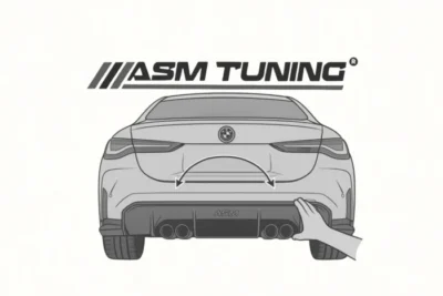 Montaj difuzor spate carbon ASM Tuning pe BMW – Aliniere și fixare corectă