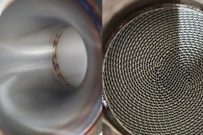 Comparatie vizuală între downpipe decat, sport cat și versiune custom – piese performanță ASM Tuning România