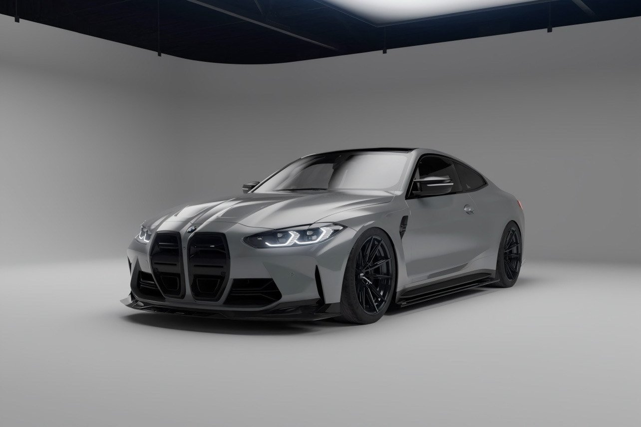 Piese din carbon pentru body kit montate pe mașină sport – tuning auto pentru performanță și stil