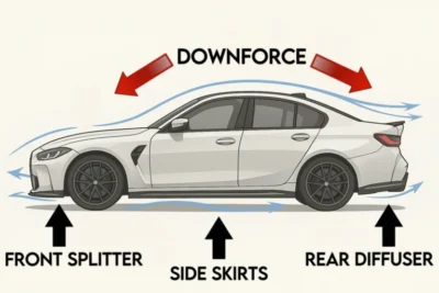 7 Elemente Care Definesc un Body Kit Aero de Top (2026) Echilibru aerodinamic perfect între față și spate pentru body kit din fibră de carbon ASM Tuning România